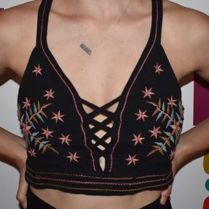 American Eagle crop boho top